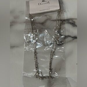 Dorothy Brand Necklace Silver Multi Layered Layer Pearl New